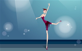 menina vestido roxo bela dança, vetor imagens HD Papéis de Parede