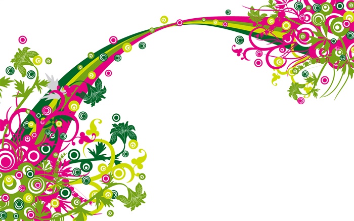 ponte do arco íris, flores, projeto do vetor Papéis de Parede, imagem