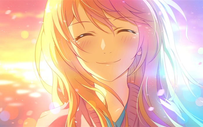 Sorriso menina anime sob o sol Papéis de Parede, imagem