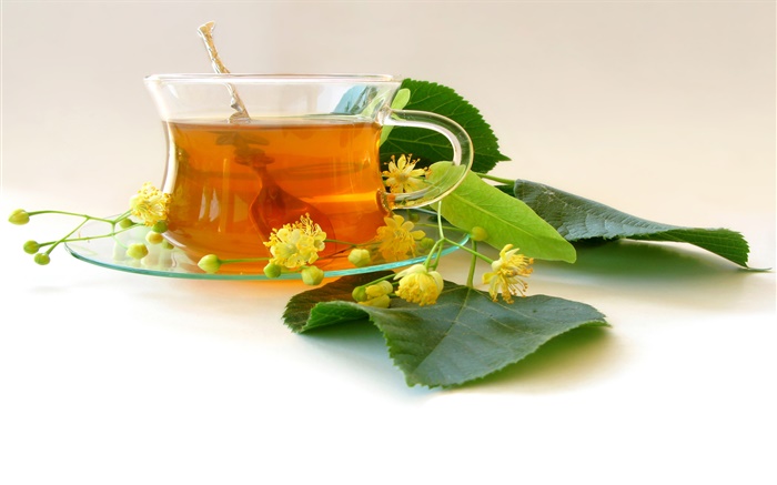 Chá, bebidas, folhas, flores Papéis de Parede, imagem