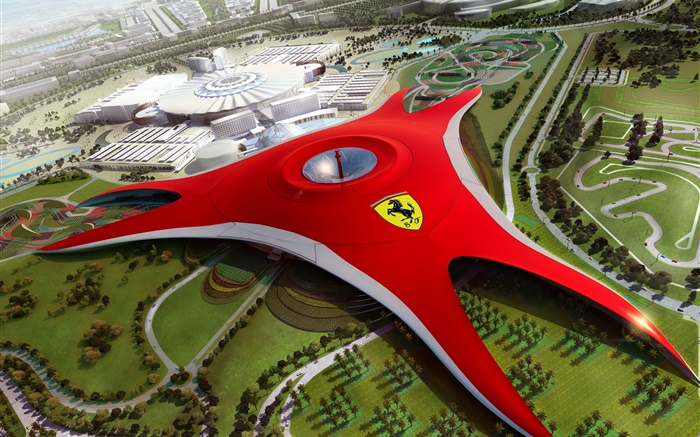 Ferrari World em Dubai, design futuro Papéis de Parede, imagem