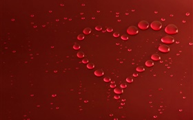 Amor do coração, gotas de água HD Papéis de Parede