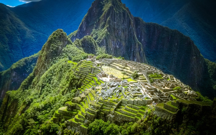 Machu Picchu, Peru, montanha, edifícios Papéis de Parede, imagem
