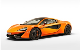 McLaren 570S laranja vista lateral supercar