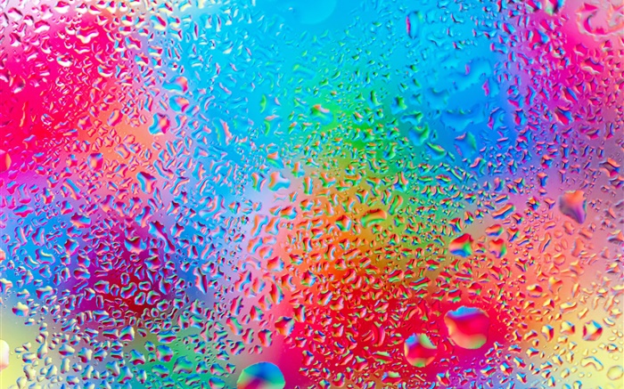 Vidro, gotas de água, colorido Papéis de Parede, imagem