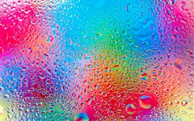 Vidro, gotas de água, colorido HD Papéis de Parede