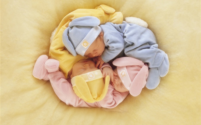Três bebês bonitos que dormem Papéis de Parede, imagem