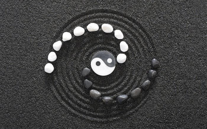 Yin e Yang fofoca, preto e branco Papéis de Parede, imagem