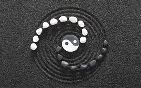 Yin e Yang fofoca, preto e branco HD Papéis de Parede