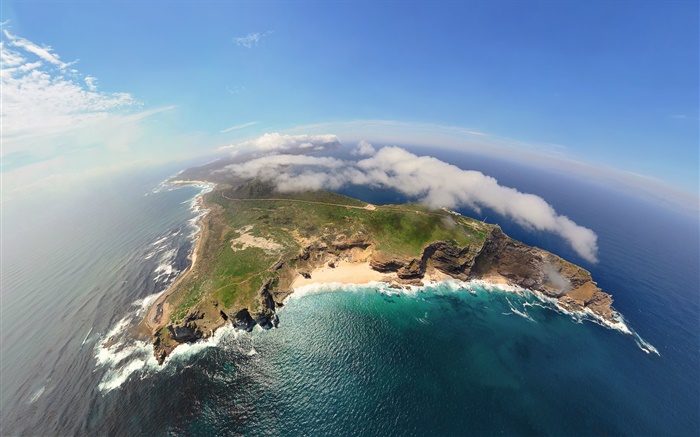 África, Cape Town, Atlântico, indiano, vista de cima, nuvens Papéis de Parede, imagem