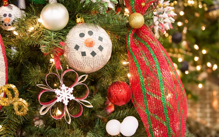 Árvore de Natal, decoração, brinquedos, bolas Papéis de Parede, imagem