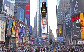 New York, Times Square, arranha-céus, rua, pessoas, EUA HD Papéis de Parede