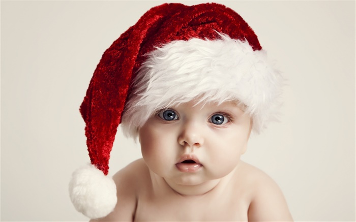 Bebê do Natal, bonito, chapéu Papéis de Parede, imagem