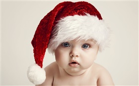 Bebê do Natal, bonito, chapéu HD Papéis de Parede