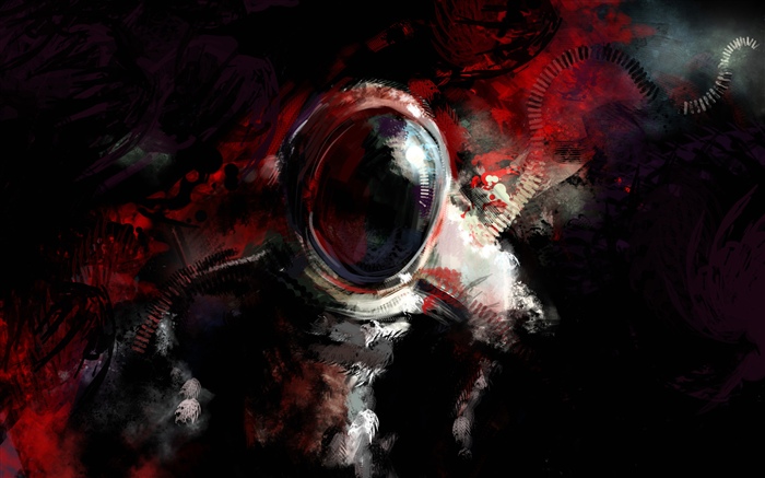 Astronauta misterioso, fantasia de arte Papéis de Parede, imagem