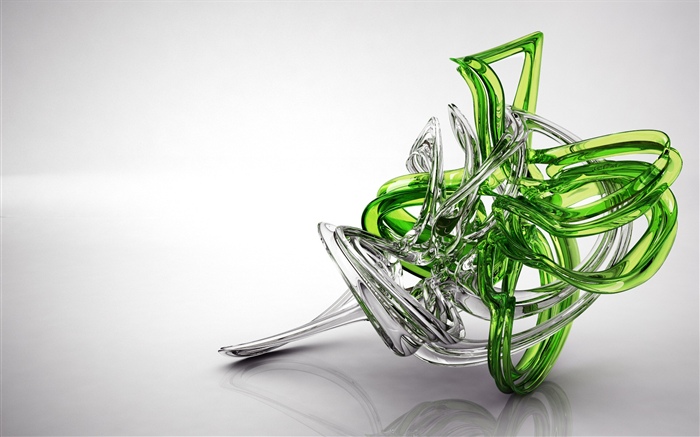 Fractal 3D, padrão, verde Papéis de Parede, imagem