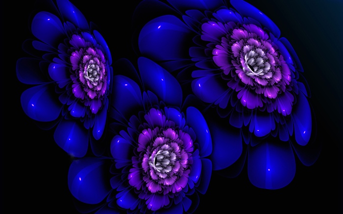Flores azuis abstratas, criativas Papéis de Parede, imagem