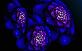 Flores azuis abstratas, criativas HD Papéis de Parede