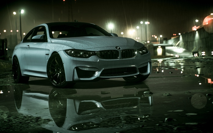 BMW carro, chuva, necessidade de velocidade Papéis de Parede, imagem