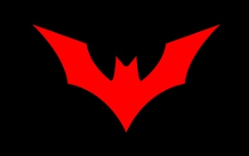 Logotipo vermelho de Batman, fundo preto HD Papéis de Parede