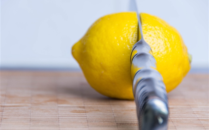 Frutas, limão, faca Papéis de Parede, imagem