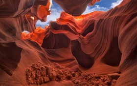 Antelope Canyon, rochas, céu HD Papéis de Parede