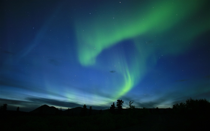 Aurora, luz do norte, noite Papéis de Parede, imagem