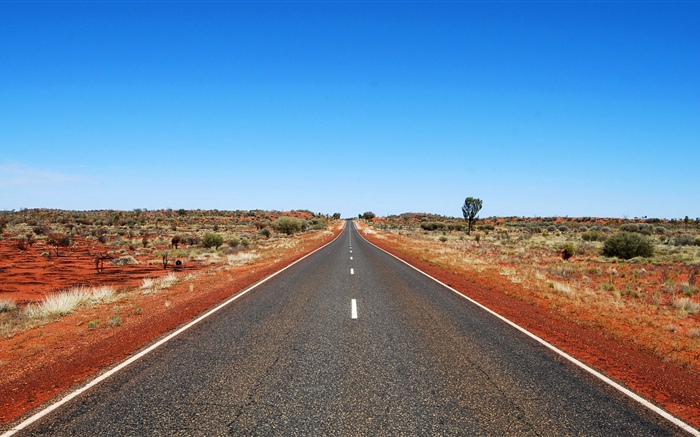 Austrália, estrada, céu azul Papéis de Parede, imagem