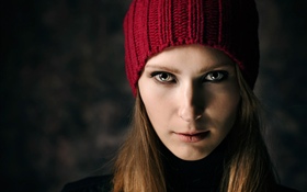 Menina loura, chapéu vermelho HD Papéis de Parede