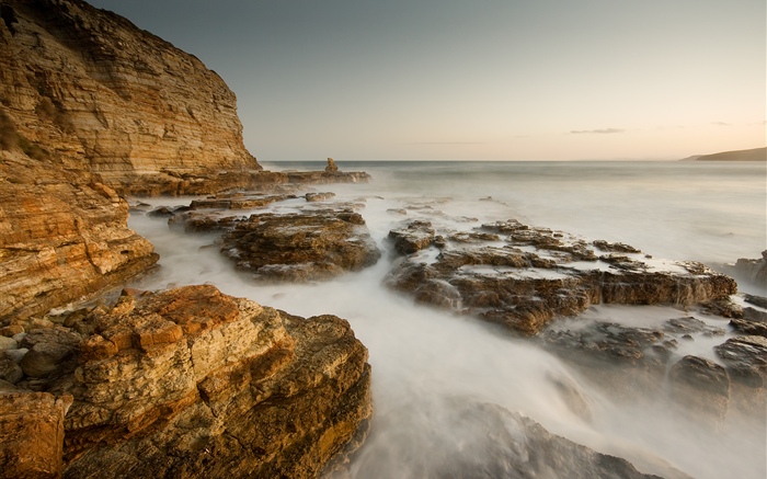 Costa, mar, rochas Papéis de Parede, imagem