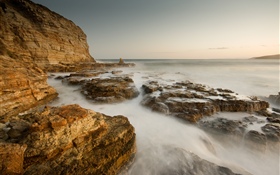 Costa, mar, rochas HD Papéis de Parede