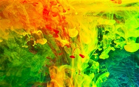 Pintura colorida, fumaça, imagem abstrata HD Papéis de Parede