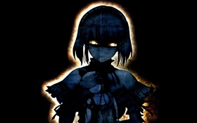Anime menina fantasma, fundo preto HD Papéis de Parede