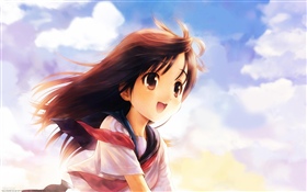 Anime feliz menina, linda HD Papéis de Parede