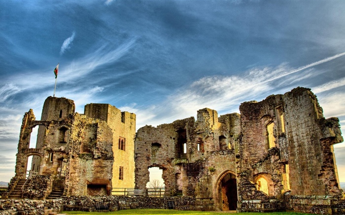 Ruínas, castelo, Reino Unido Papéis de Parede, imagem