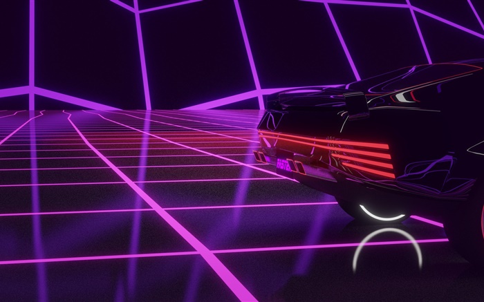 Cyberpunk 2077, linhas de luz, carro Papéis de Parede, imagem