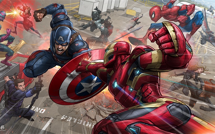Super -herói, Homem de Ferro, Capitão América Papéis de Parede, imagem